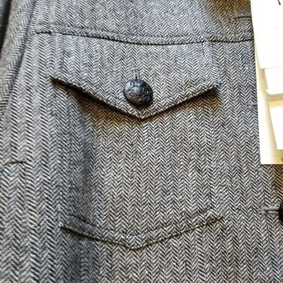 Veronica  Beard Burke Herringbone Cropped Jacket 100% Wool 100% Faux Fur - Picture 8 of 16